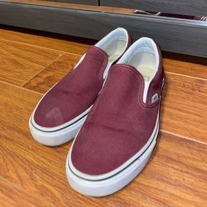 Maroon Vans Slip On’s